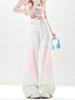 Dopamine Gradient Pink Wide-Leg Summer Pants for Women: Energetic Casual Outfit