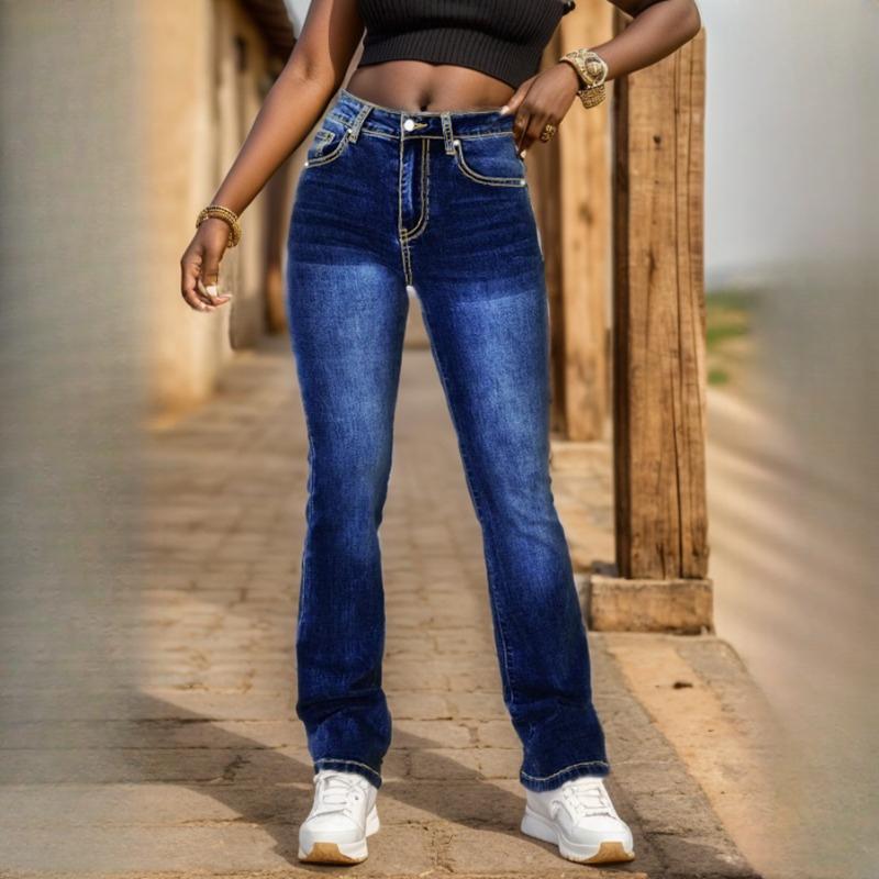 

GMXIA Женские узкие джинсовые брюки с вышитыми карманами и низкой талией XXL темно-синий