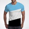 Retro contrasting splicing men's T-shirt, simple and fashionable for daily wear in summer, 3D printed T-shirt, casual oversized T-shirt