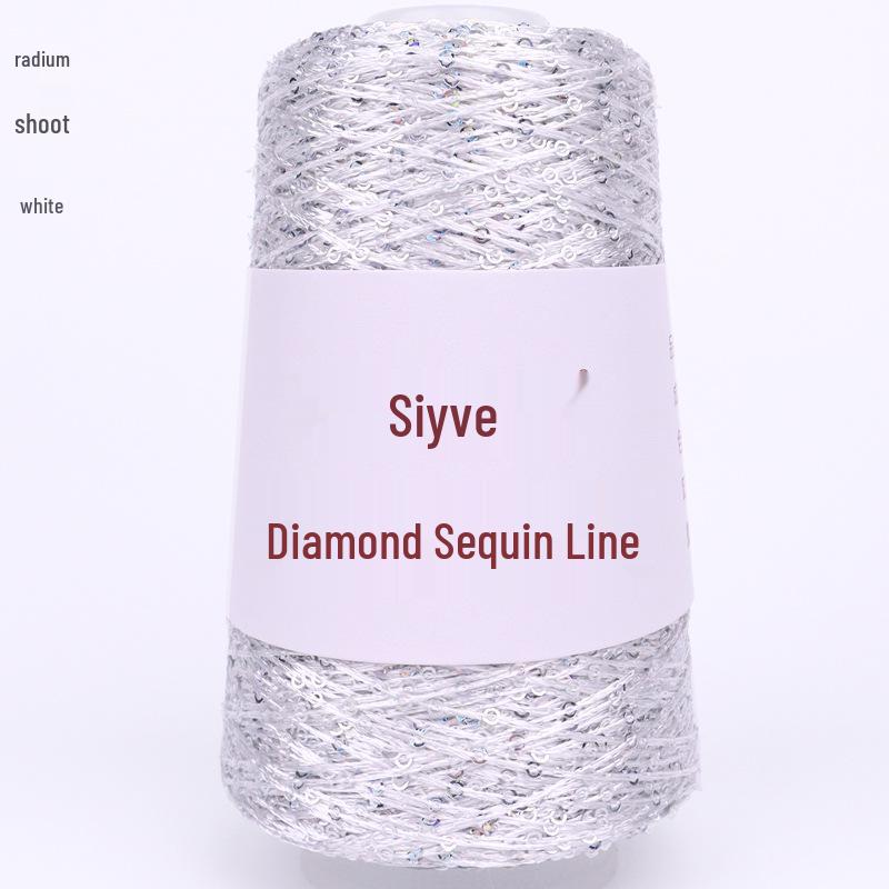 Filato di paillettes Siyue 2mm - Lana tessuta a mano per progetti fai da te (100 grammi)