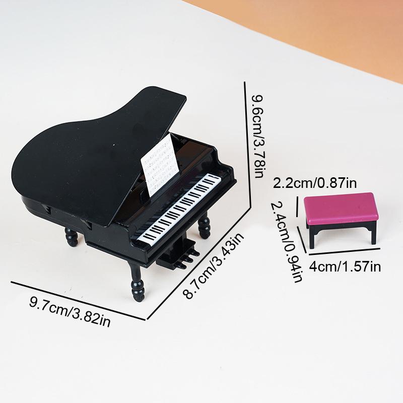 1:12 miniaturních domečků pro panenky s klavírem a stoličkou, modely, židle a nábytku do obývacího pokoje, dekorace, hračky, domečky pro panenky, příslušenství