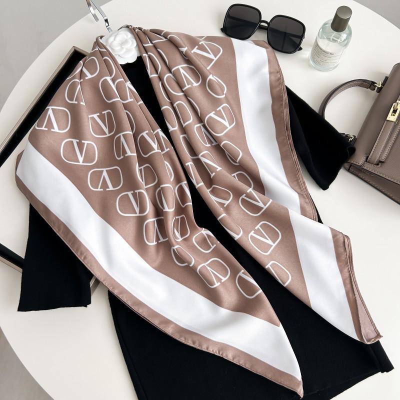 Čiernobiela hodvábna twill šatka so zvieracím vzorom - 90x90CM Jesenný/Zimný šál pre ženy