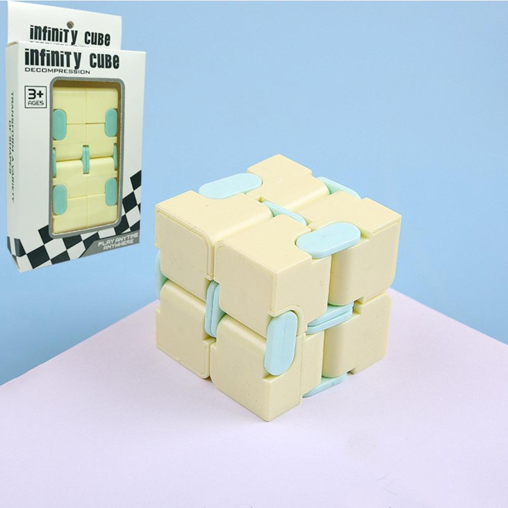 Infinity Cube Fidget Toy for Kids, Anxiety Relief, and Kill Time(Yellow)