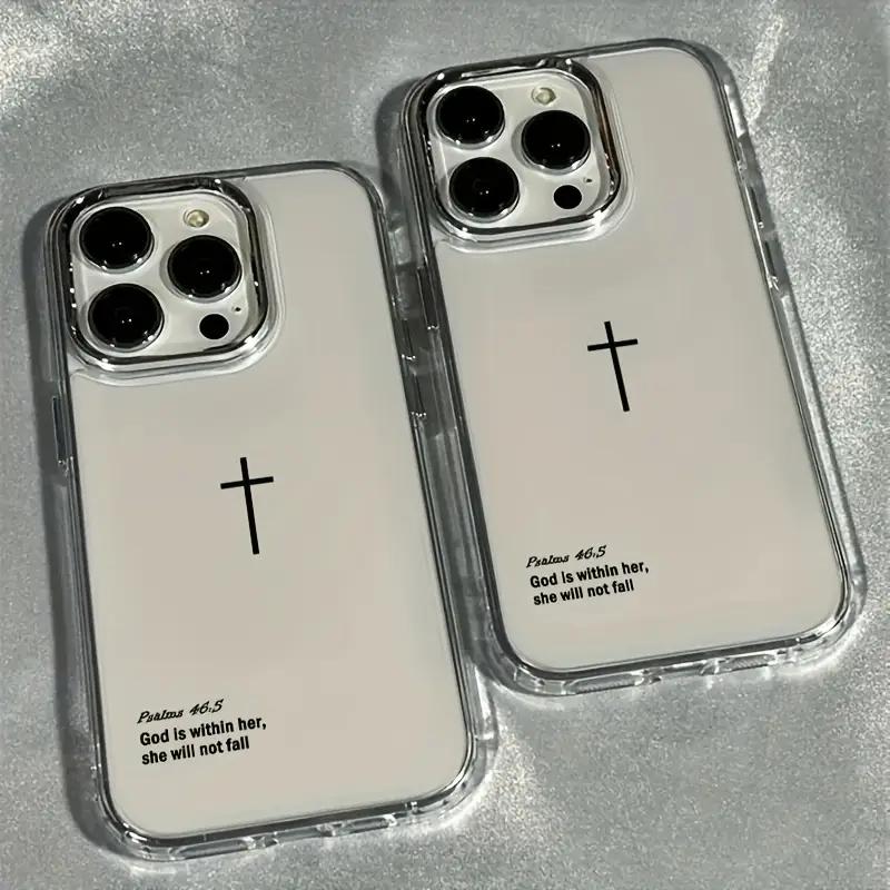 Simple Clear Jesus Cross Phone Case For IPhone 17 16 15 14 13 12 11 Pro Max Air Plus Transparent Back Protective Cover Funda