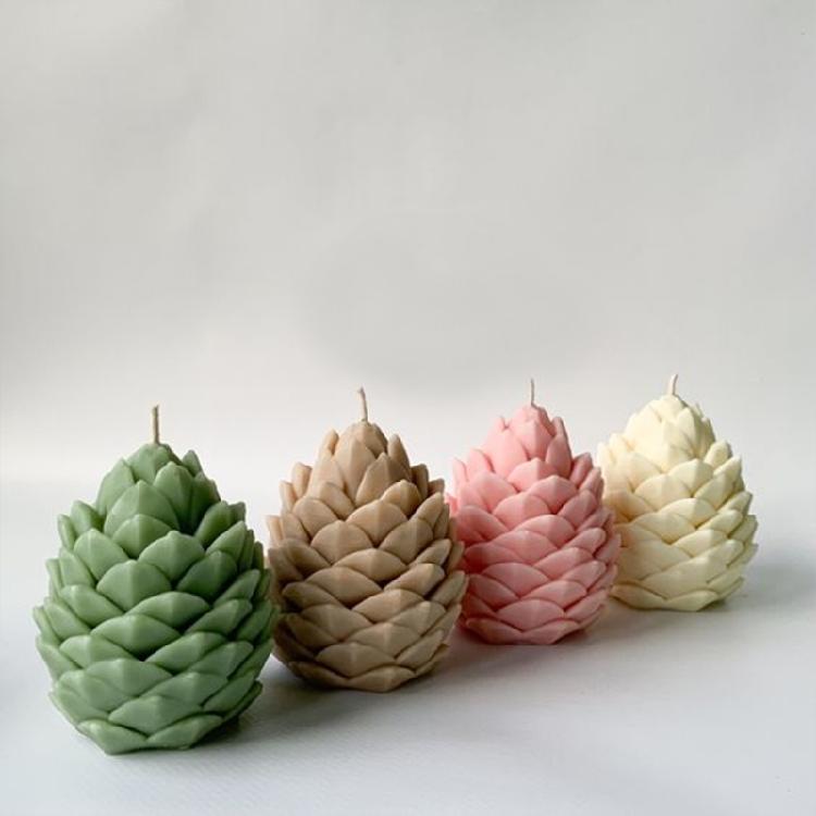 Pinecone Shaped Candle Silicones Molds for Gypsum Decorations Epoxy Resin Casting Craft Project