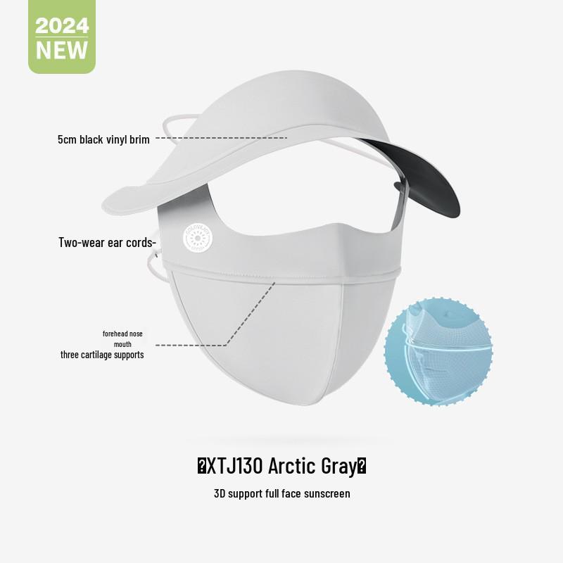 Women's Full Face Black Sunscreen Mask - Anti-Smudge, Three-Dimensional Ice Silk with Glue Brim