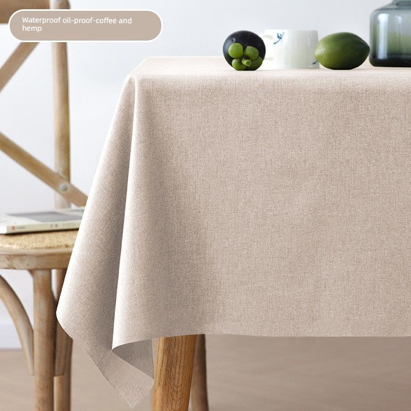 

и Льняные Ткани Скатерть Водонепроницаемая Маслостойкая Одноразовая Прямоугольная Скатерть Скатерть для Кофейного Столика Скандинавская Однотонная Минималистичная Скатерть Cafe and hemp 90*90cm
