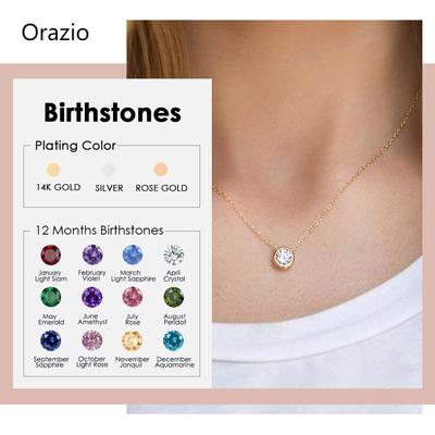 Collana Orazio in acciaio inossidabile con clavicola per donna Classico design con pietre portafortuna in zircone, catena con clavicola, regalo per matrimoni