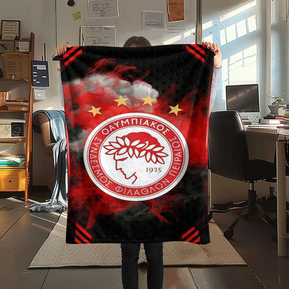 Olympiacos FlAannel Blanket, High quality Comfortable for All Seasons, Home Decor, Warmth and Comfort