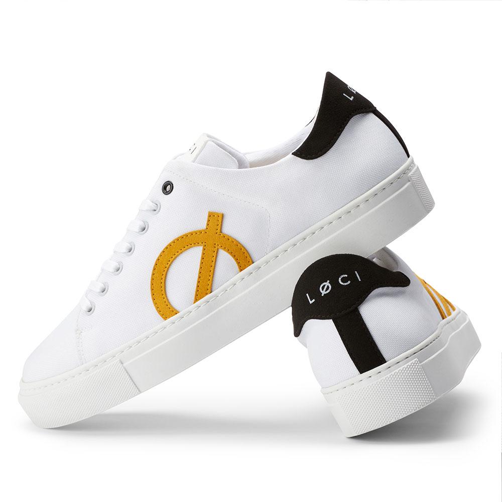 Loci Nine Vegan Sneakers White/Black/Yellow Lc-009-015