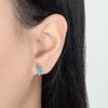 European Retro Zircon Turquoise Hoop Earrings for Women - Simple, Fashionable, High-End Feel