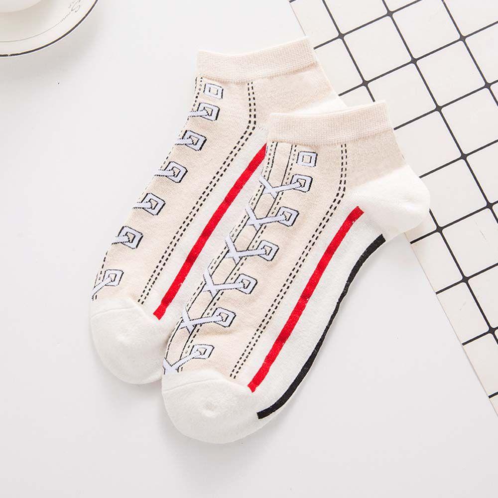 Casual Shoes Pattern Shallow Comfortable Men's Short Socks Low-top Socks Women Hosiery Boat Socks