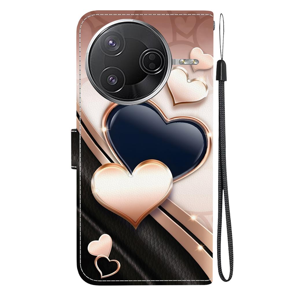 Handmade PU Leather Flip Case for Xiaomi Redmi K80 / K80 Pro Anti-Slip Shockproof Cover with Wrist Strap & Heart/Rose Cat Designs