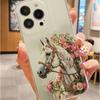 Floral Horse Head Anti-Drop Clear Case for iPhone 14/15/16/17 Series Pro Max