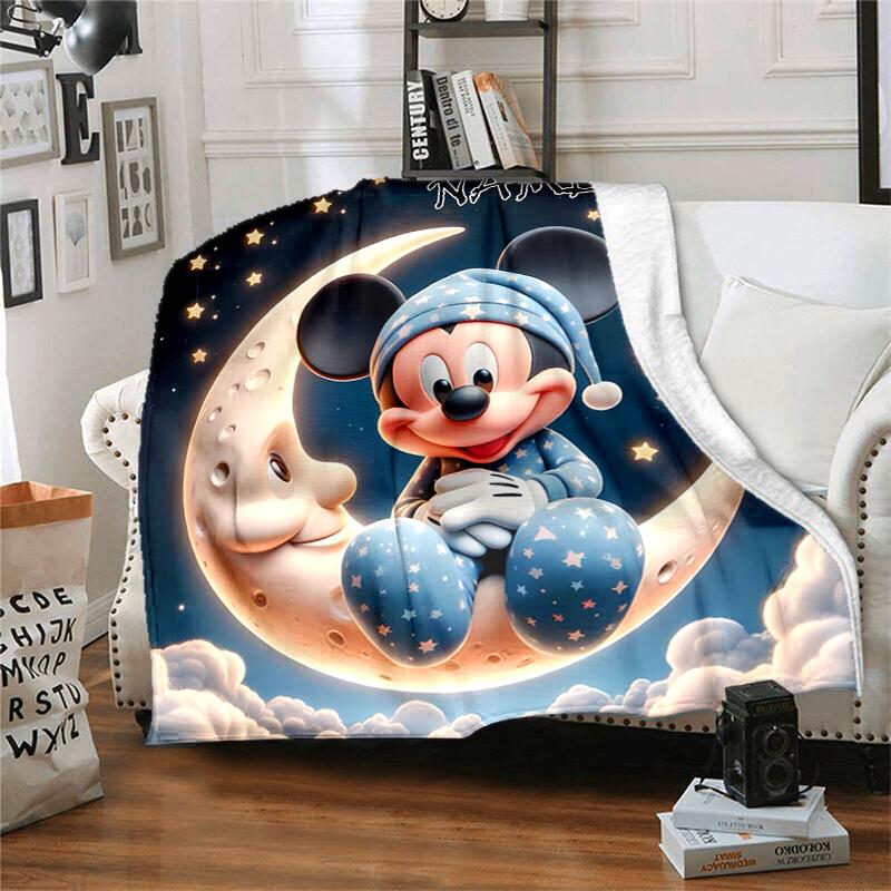 Customiz Name Personality Mickey Blanket Soft &Warm Sofa Office Bed Travel Lunch Break Blanket, Gift Suitable All Seasons