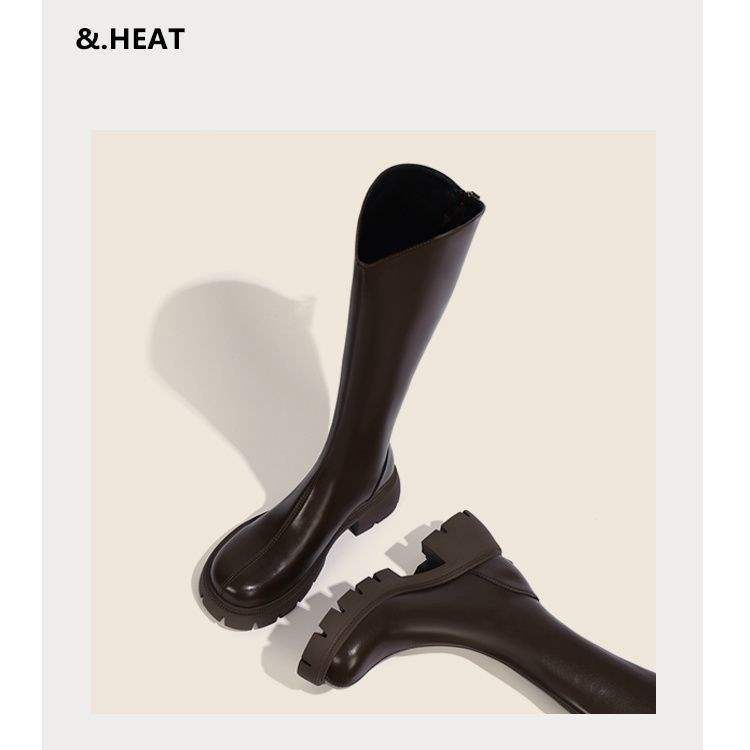 Martin Boots Women's Long Jane Boots 2025 New Autumn and Winter Thin Boots Velvet But Knee Knight Boots Small Long Boots