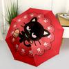 1pc Kawaii Cat with Paw Prints Umbrella - Automatic Opening/Closing, Portable 3-Fold Design, 8-Rib Iron Frame Outdoor Umbrella, Perfect Gift for Fans,