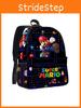 Super Mario Cartoon Backpack With Waterproof Material For School And Daily Use