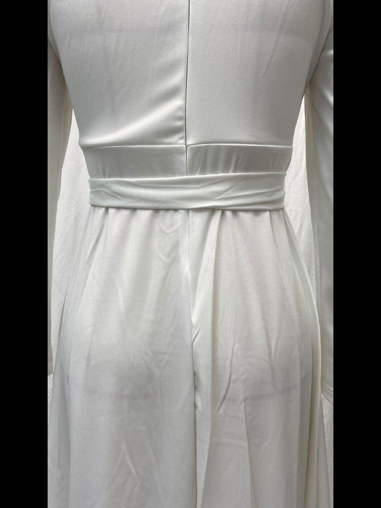 Weißes, schmales, langes Kleid im französischen Stil für Damen – Europäische und amerikanische Eleganz im Frühjahr/Sommer 2025