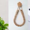 HeMu-Solid Wood Linen Rope Woven Storage Towel Rack, Paper Towel Rack, Shower Room, Rest Room, Nail-Free Washcloth, Roll Rack