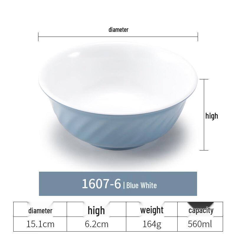 Nordic Melamine Deep Soup Bowl - Set of 5
