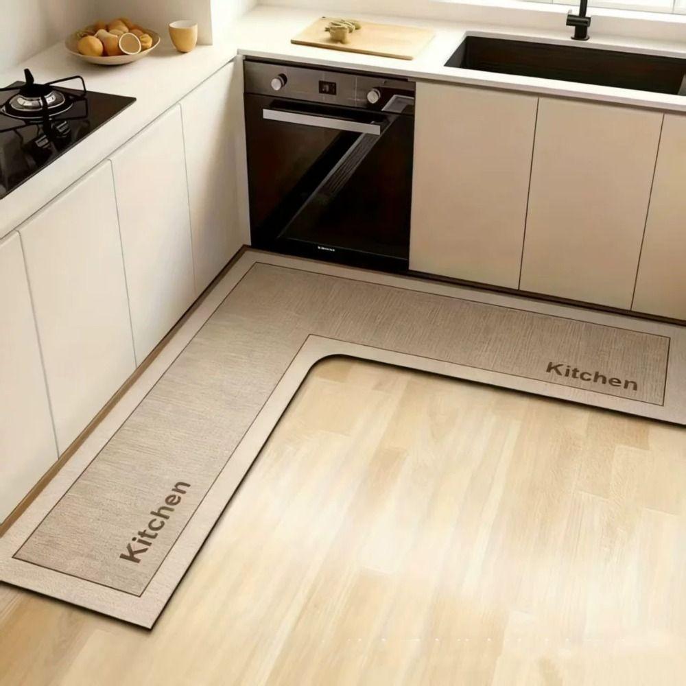 Water Absorbent Bathroom Mat L-Shaped Kitchen Corner Carpet Luxury Kitchen Rug  For Home Corner