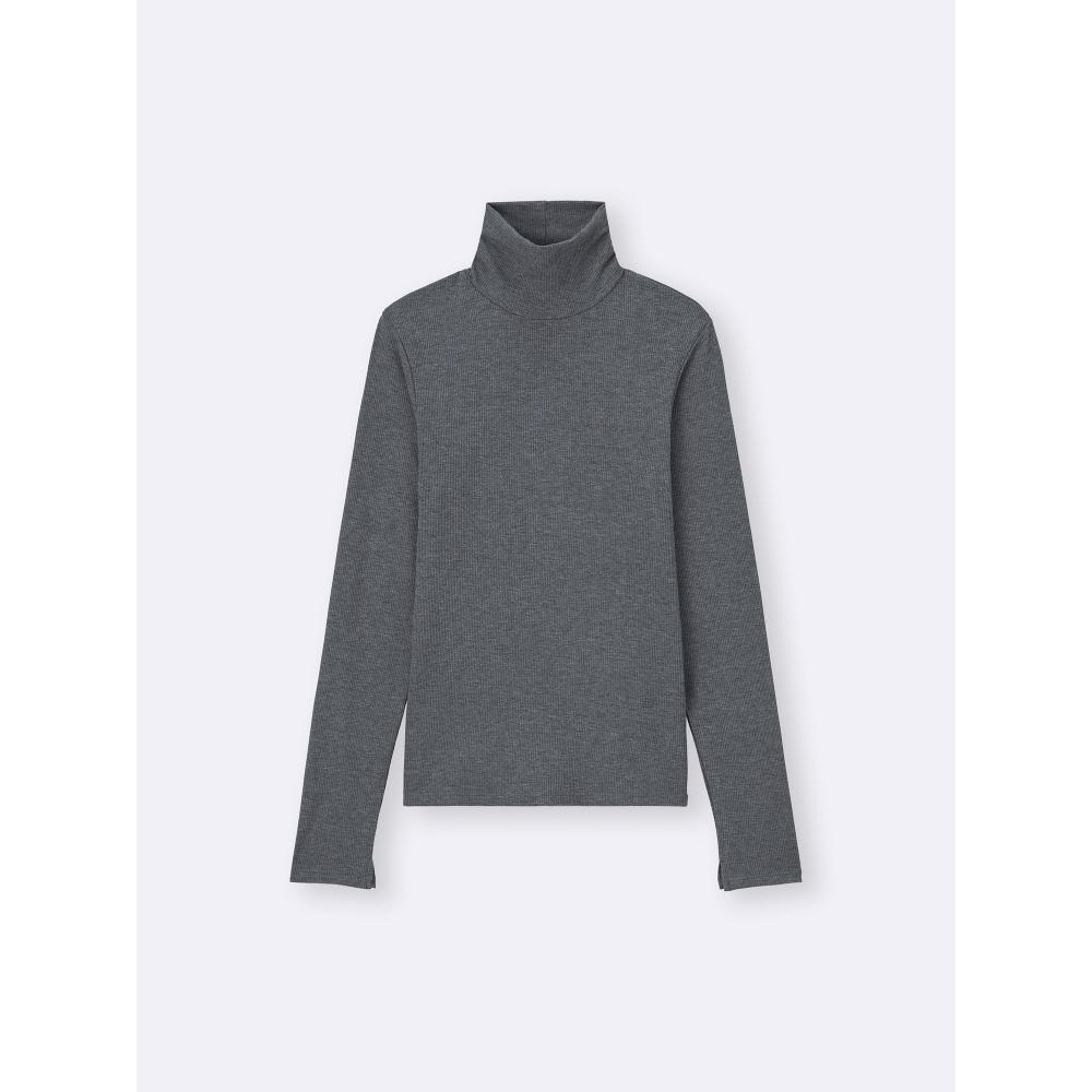 Gu By Uniqlo Warm Ribbed Turtleneck Tee  Long Sleeve 