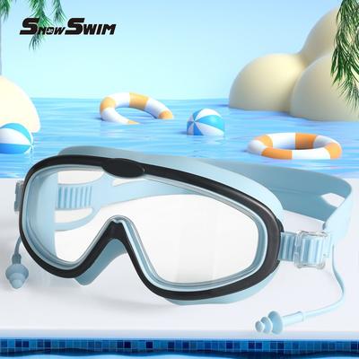 Children's High-definition Large Frame Swimming Goggles Integrated Earplugs