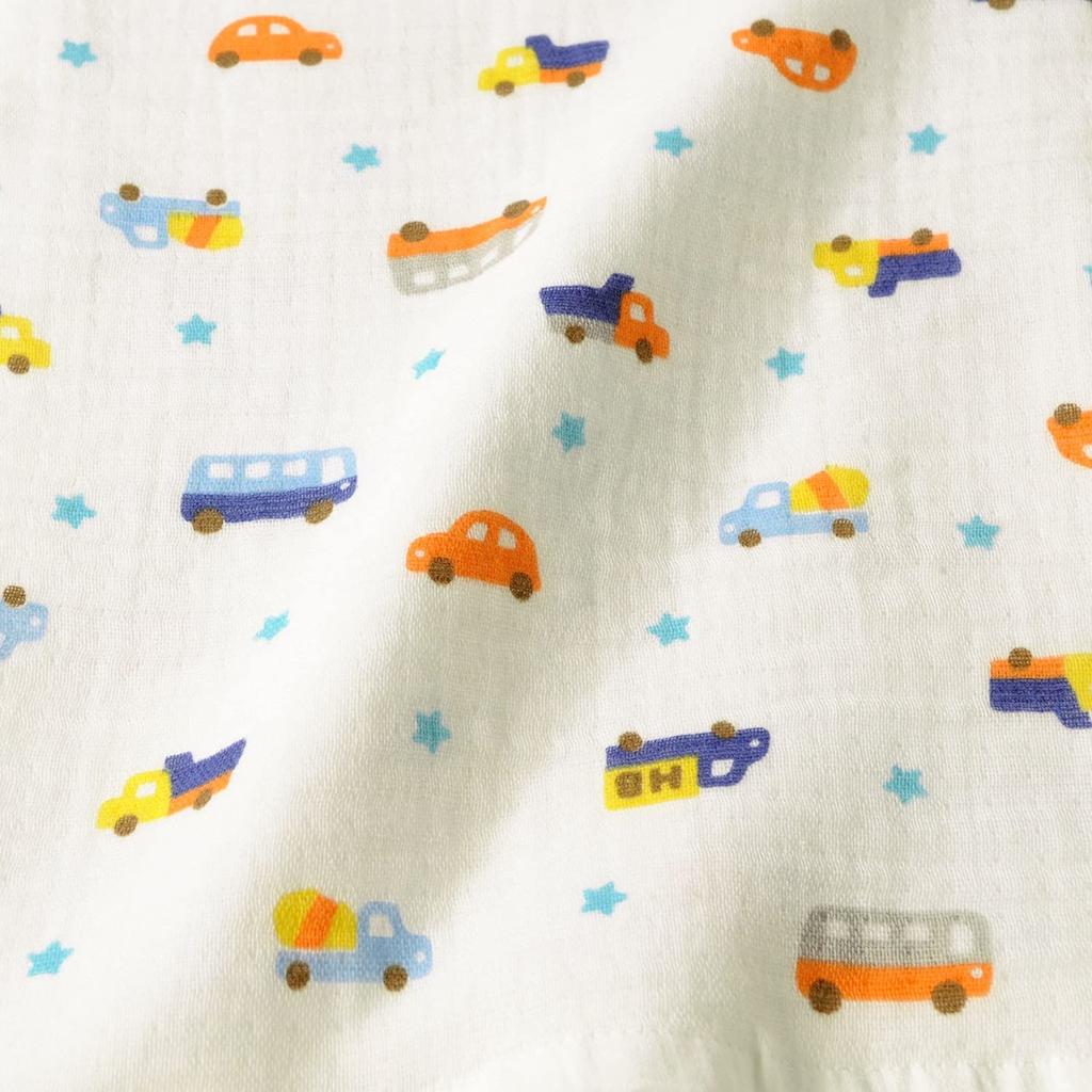 MIKI HOUSE HOT BISCUITS Gauze Bath White and One Size Fits for Boys and Towel, Blue, All, Girls, Newborn, 76-8039-496