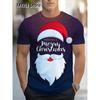 Christmas 3D Santa Claus Print T Shirt for Men Casual Short Sleeve Tee Shirts Fashion O-Neck Top New Year Gift Oversized T-Shirt