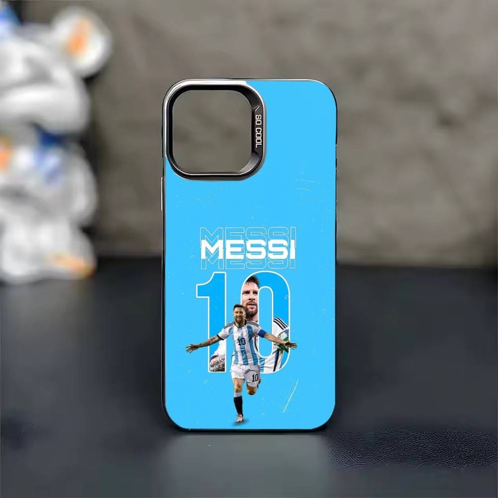 Piłka nożna L-Lionel m-Messi 10 Etui na telefon Dla iPhone 17 16 15 14 13 12 11 Pro Max Plus Srebrne cukierkowe Matowe Pokrowiec