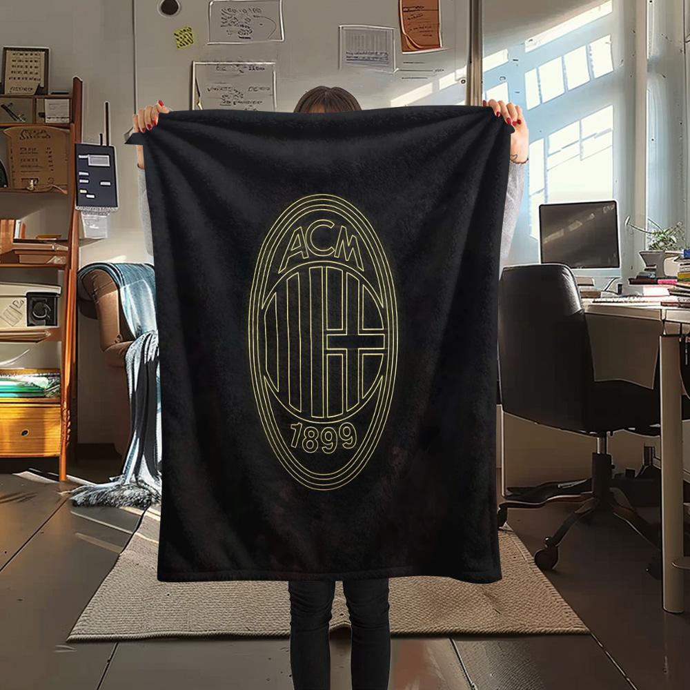Associazione Calcio Milan Flannel Blanket, High quality Comfortable for All Seasons, Home Decor, Warmth and Comfort