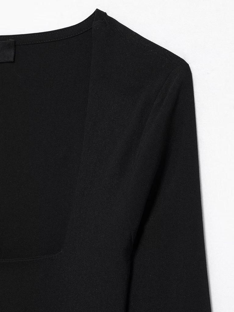 TAOP&ZA Women's Elegant Square Neck Balloon Silhouette Short Dress - Early Spring Collection