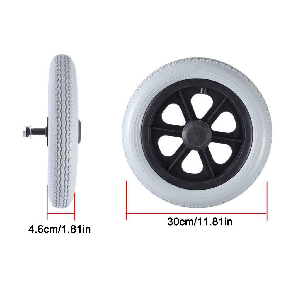 12Inch Shopping Cart Wheels Anti Slip Wear-resistant Travelling Trolley Caster Replacement Wheelchair Rear-wheel Castor