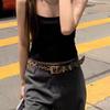 Metal Buckle Leopard Print Belt Y2K Punk Waistband Fashion PU Leather Waist Belt  Female/Girls