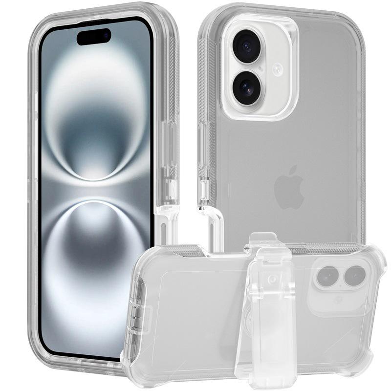 

Прозрачный чехол IP16 для Apple iPhone 16 - Защитный чехол «три в одном» Without Back Clip