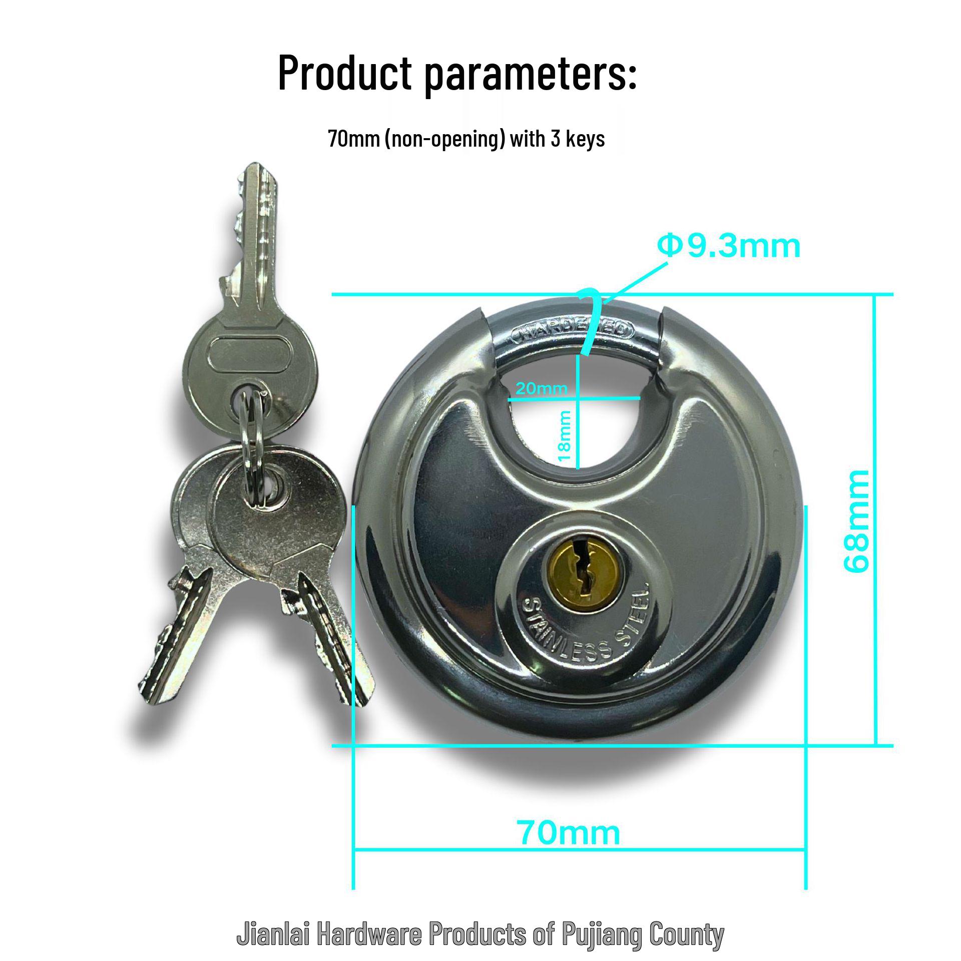 

Stainless Steel Waterproof Anti-Theft Disc Padlock for Doors and Trunks