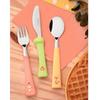 Tramontina Kids' Spoon & Fork Set, Baby Friends Cutlery, Dishwasher Safe, Antibacterial, 23797/905, Yellow and Orange