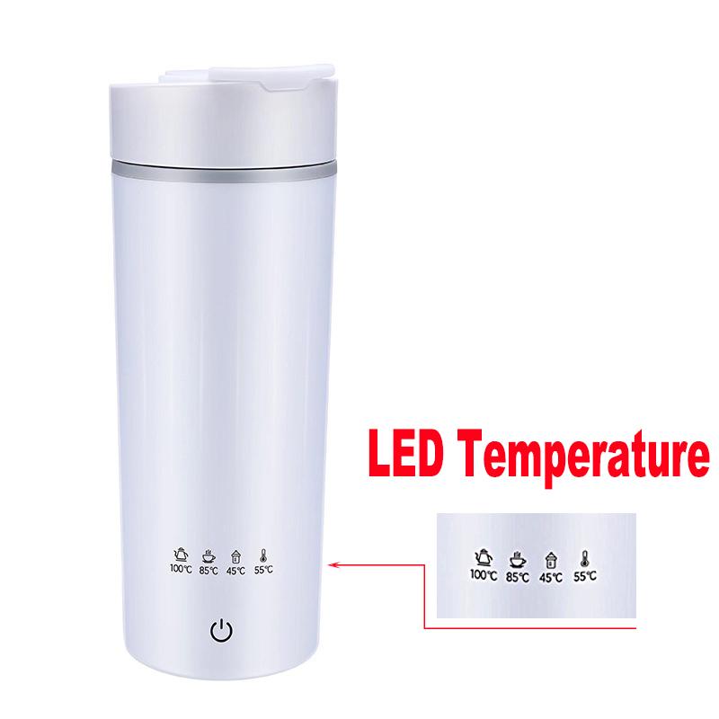 Electric Heating Cup 220V 110V EU US Plug 300W 400ML 475ML Portable Travelling Boiling Water Coffee Milk Thermos Heated Kettle
