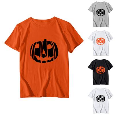 Women's Halloween Printed Round Neck Short Sleeve Loose Casual T-Shirt