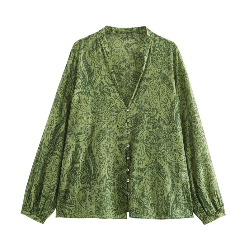 Kaslead New Arrival Women's Fashion Style Metal Color Line Print Shirt Pants 8496708 8512708