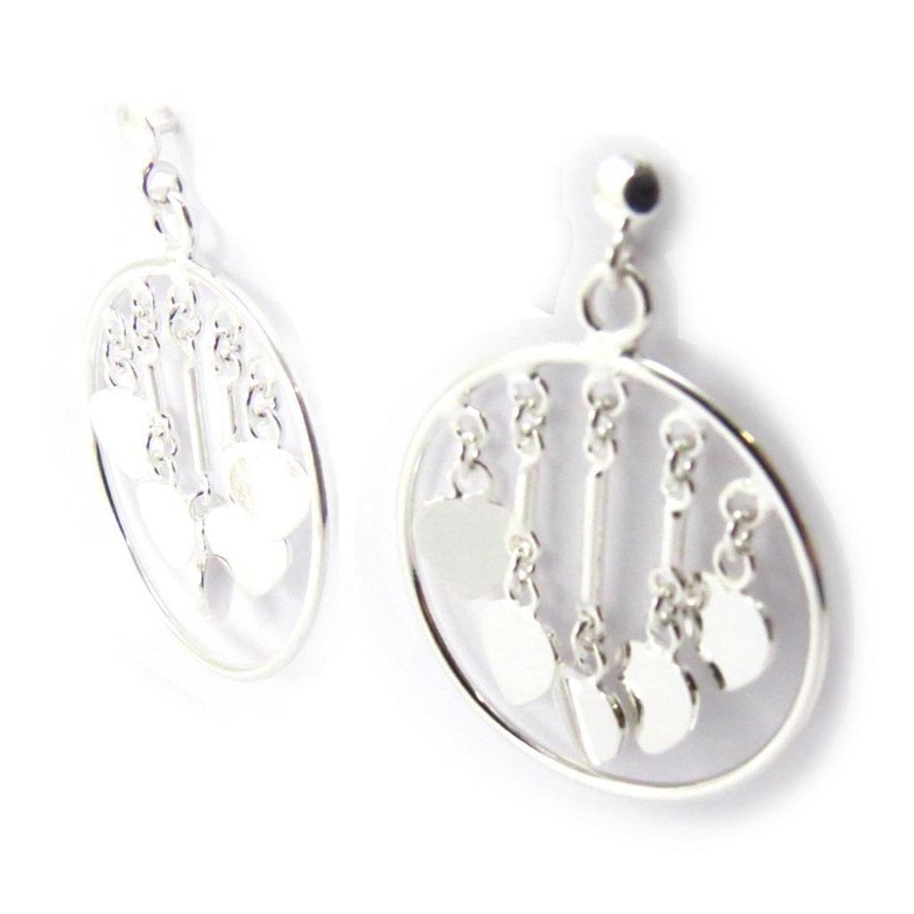 Les Trésors De Lily [J6027] – Silberne „Love“-Ohrringe (rhodiniert) – 25 mm