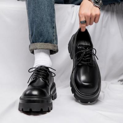 Men S Thick Sole Height Increase Derby Shoes British Style Formal Groom Shoes