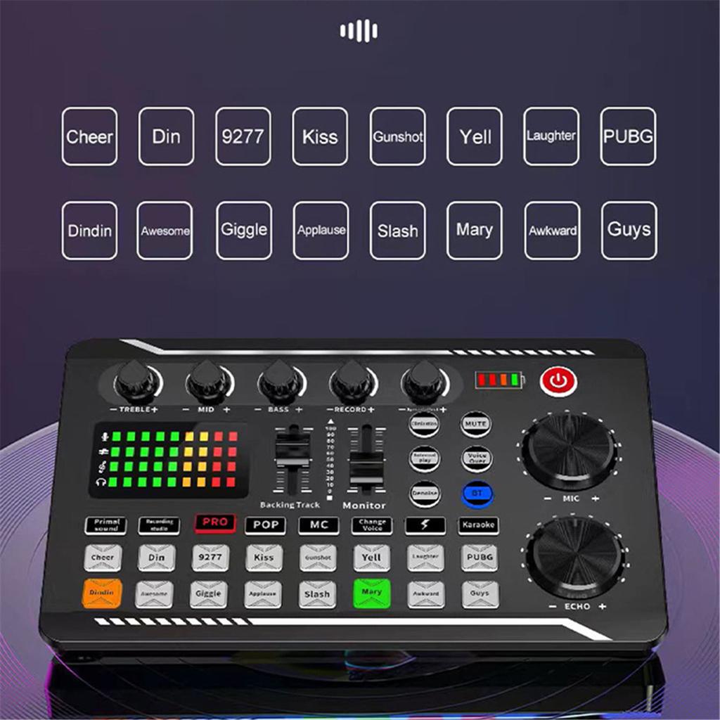 F998 Professional Mixer Live Streaming Equipment Podcast Equipment 3 4 Mobile Phones For Simultaneous Live Streaming One Click Noise Reduction Used F