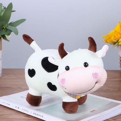 & Animaux en Peluche Kawaii Mignon Dessin Animé Taureau Poupée Jouet en Peluche Veau avec Foulard Petite Vache Colorée Poupée