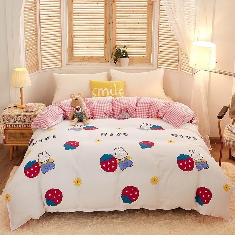 Love Pattern Cotton Duvet Cover Spring Autumn Quilt Cover Single Double Twin Full Queen King Comforter Blanket Case Textile 1pc