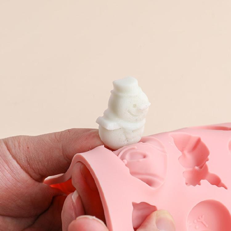 Flexible Silicone Molds For Holiday Cookie Chocolate Santa Theme Food Safe Baking Mould For Family Activity