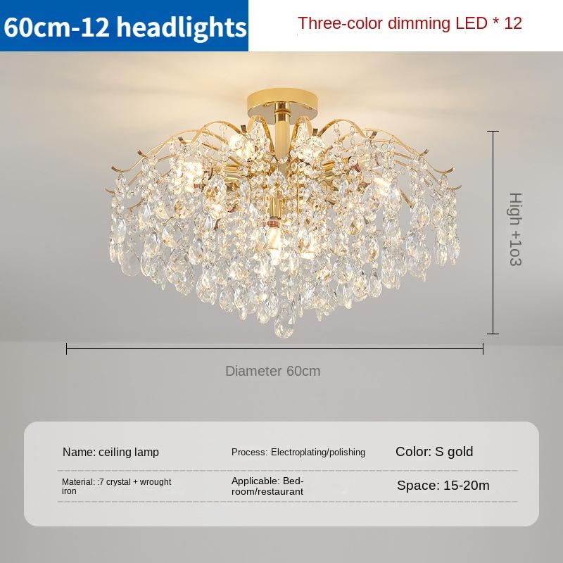 

Світла розкішна кришталева люстра, велике світло для вітальні, творче освітлення спальні, освітлення ресторану 60cm-12diameter headlight