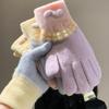Newcomer Discount: Cute Blue Bow Knitted Plush Women's Gloves - Fall/Winter 2025