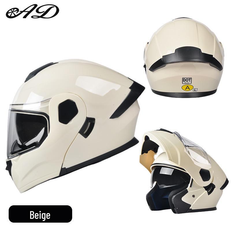 AD Electric Full Face Flip-Up Motorcycle Helmet, Unisex, All-Season, 3C/DOT Certified Safety Helmet XL, 59-60 cm